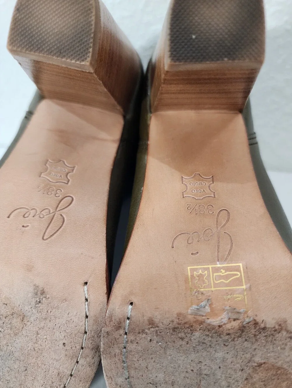 Joie Easton Women Olive Leather Buckle Boho Ankle  Boots Block Heel Rustic 38.5